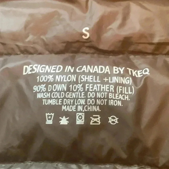 TKEQ NWT Puffer Coat 90% Down, 10% Feather, 2 zipper + 2  inside pockets Brown - Picture 8 of 8